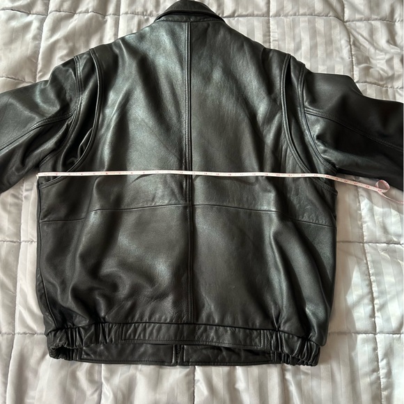 Vintage Colebrook American Classics Leather Bomber Jacket Black Zip Up - Picture 8 of 11